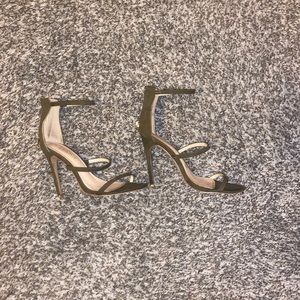 OLIVE STRAPPY HIGH HEEL SANDALS